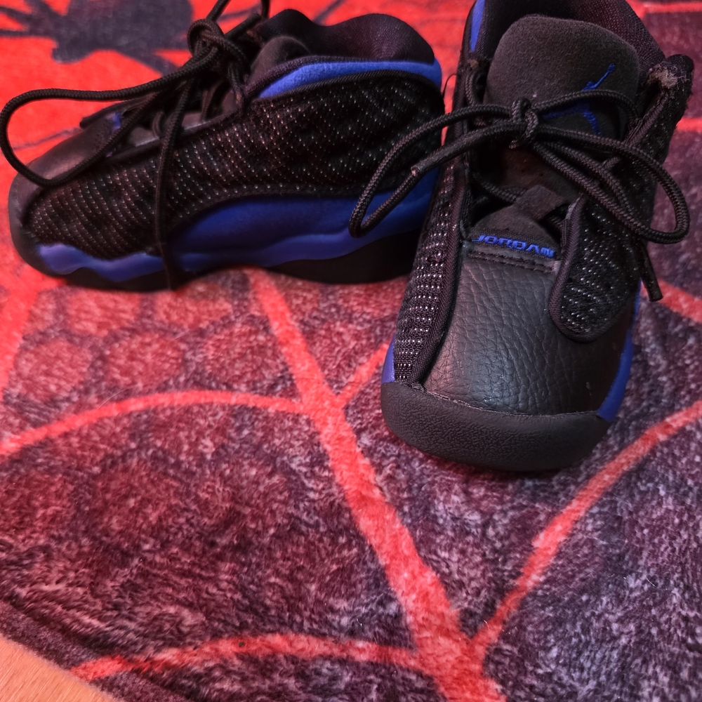 Jordan Kids Black and Blue Sneakers
